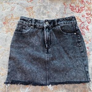 Pacsun Black distressed jean mini skirt